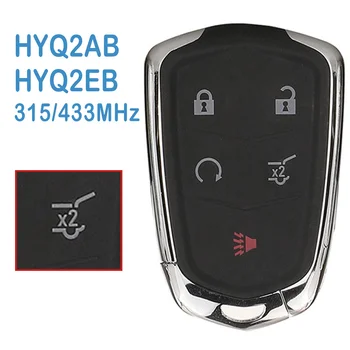 2 шт./лот HYQ2EB HYQ2AB Автоматический Умный Пульт дистанционного Управления 4 + 1 Кнопки ID46 Чип 315/433 МГц Заменить Автомобильный ключ Для Cadillac CTS ATS XTS CT6 15-20