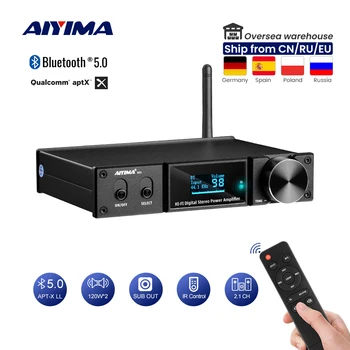 AIYIMA Аудио D05 Bluetooth Усилитель 120Wx2 Стерео Hi Fi 2,1 Беспроводной Класса D Мини Мощность Сабвуфер USB DAC УСИЛИТЕЛЬ Для Домашнего Кинотеатра DIY
