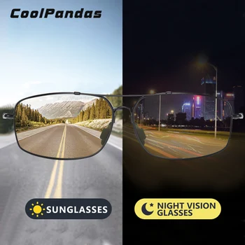 2022 CoolPandas Брендовые Фотохромные Поляризованные Солнцезащитные очки С Памятью, Металлическая Оправа Для Вождения, Мужчины, Женщины, Дневное Ночное Видение, zonnebril heren