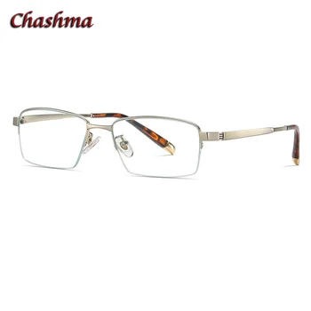 Мужские очки Chashma, линзы из чистого титана, рецептурные линзы, модные полукадровые оптические очки, очки высшего качества для мужчин