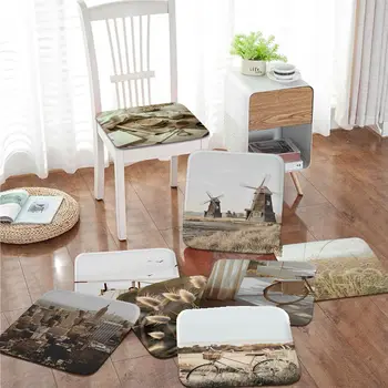 Пейзажная бежевая креативная подушка для медитации, подставка для табурета, обеденный стул, Татами, противоскользящие подушки, домашний декор
