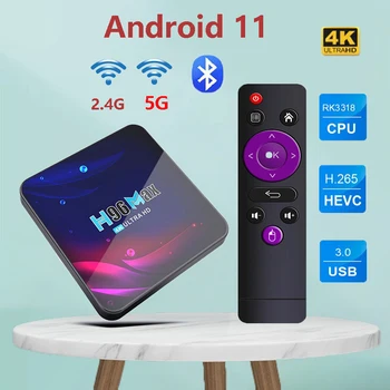H96 max Android 11 Smart TV Box 4K Hd Smart Voice телеприставка 5G Wifi Bluetooth Приемник Медиаплеер HDR USB3.0 4G 32Gb 64Gb Tv Box
