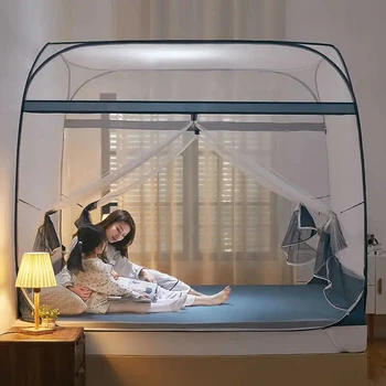 Высококачественная Большая Домашняя Двуспальная кровать с москитной сеткой, бесплатная установка, Складная Переносная Палатка, Летняя юрта в простом стиле, Москитная сетка