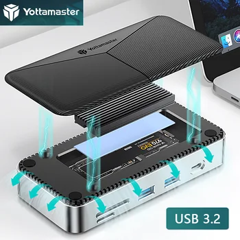 Yottamaster 10 в 1 USB док-станция M.2 SATA NVMe NGFF Внешний Корпус M2 SSD Корпус HD Коробка для Хранения HDMI RJ45 для Портативных ПК