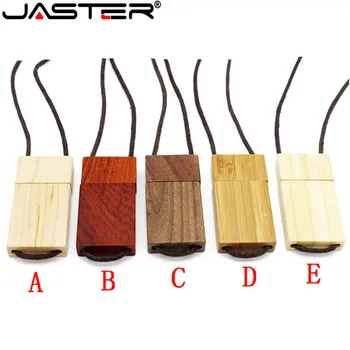 JASTER USB 2,0 Ремешок Деревянный USB Флэш-накопитель красного дерева флешка 16 ГБ 32 ГБ 64 ГБ Флеш-накопитель Memory Stick U Диск с бесплатным пользовательским логотипом