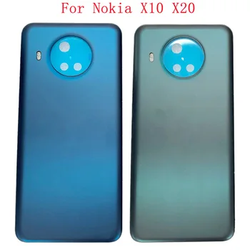 Крышка батарейного отсека, задняя дверца, корпус для Nokia X10 X20, задняя крышка с клейкой наклейкой, запасные части