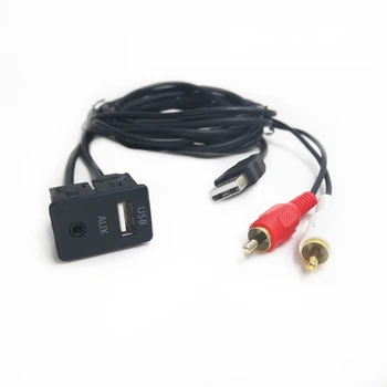 Biurlink 100 см 3,5 мм USB RCA стерео кабель Женский к 2RCA мужской Автомобиль Лодка для Honda Volkswagen Toyota Nissan Opel