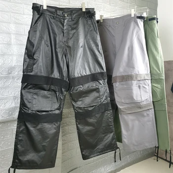 Рабочая Одежда с многослойным карманом Far Archive, Процесс стирки брюк, Чистка воском, Дизайн силуэта брюк, Черный, Серый, Зеленый