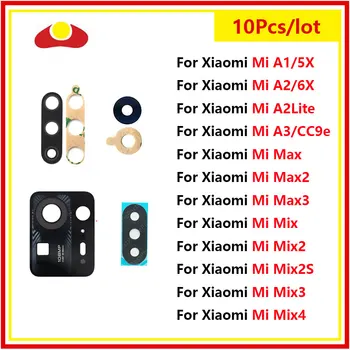 10 Шт. Для Xiaomi Mi 5X 6X A1 A2 Lite A3 CC9e Mix 2S 3 4 Max 2 3 Стеклянная Линза задней камеры с клеевой Наклейкой Запасные Части