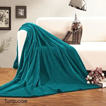 Всесезонное флисовое одеяло всех размеров KINGCAL Turqouise