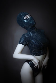 Черная вечеринка gangster gogo hot dance девушка в маске для ночного клуба, костюм для бара