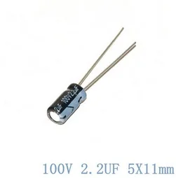 100 В 2,2 мкФ 2,2 МКФ Объем электролитических конденсаторов 100 В: 5 * 11 лучшее качество New origina