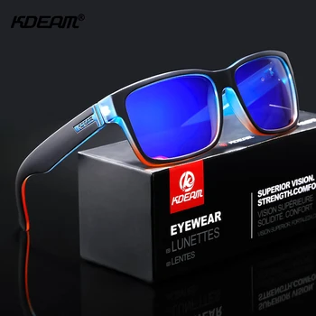 Обновление Спортивных Мужских солнцезащитных очков с поляризацией KDEAM, Солнцезащитные очки потрясающих цветов, Солнцезащитные очки в стиле Элмор на открытом воздухе с коробкой KD505