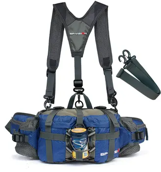 Поясная сумка для занятий спортом на открытом воздухе Объемом 5 л, для Кемпинга, Пеших прогулок, дорожных сумок на плечо, для Рыбалки, для верховой езды, Рюкзак с чайником, Водонепроницаемый рюкзак X366D