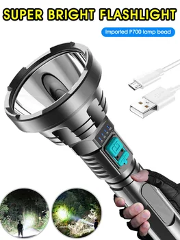 Мощный Светодиодный фонарик D5 P700, Тактическая вспышка, Водонепроницаемый ручной фонарь для Кемпинга, USB Перезаряжаемая лампа Edc для Самообороны