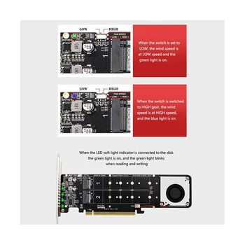 Двусторонний 4-дисковый адаптер для NVME Raid PCI-E X16 с разъемом PCI-E X16 для M.2 M-Key NVME X4SSD RAID-карты расширения