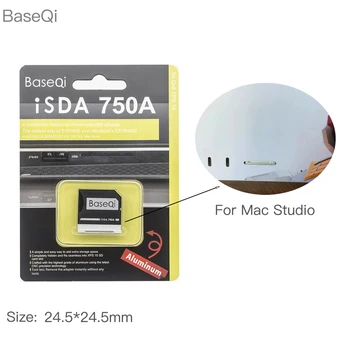 BaseQi Оригинал для Apple Mac Studio M2/M2 MAX Алюминиевый адаптер для карт памяти Micro SD 750A Увеличение объема памяти Полностью скрыто