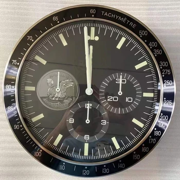 O M E G Роскошные Настенные часы Большой Современный дизайн Металлические Часы В форме Часов Бесшумный Календарь Кварцевые Настенные часы с датой