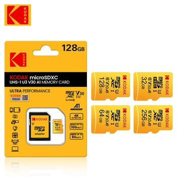 Карта памяти Kodak 512GB 256GB 128GB A1 4K Micro SD Card 64GB 32GB U3 SDHC Microsd UHS-I C10 TF Trans Flash Microsd
