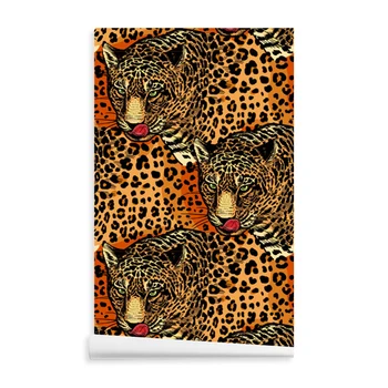 Виниловые обои с леопардовым рисунком, утолщенные водонепроницаемые самоклеящиеся панно с животными, домашний декор для стен, легко наклеиваются