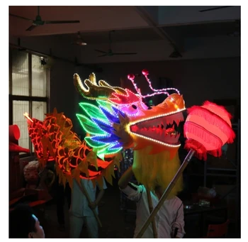 светящееся сценическое шоу со светодиодной подсветкой танцевальный костюм дракона китайский народный реквизит для танца дракона
