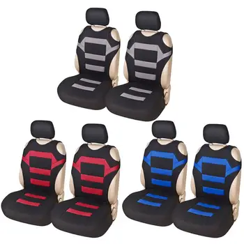Комплект из двух предметов, чехол для автомобильного сиденья, Сетчатая губчатая футболка, Дизайнерский чехол для сиденья автомобиля, Трехцветный чехол для переднего сиденья