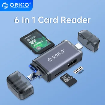 ORICO 6 в 1 Кардридер USB 3,0 USB 2,0 Type C к SD SD TF Адаптеру Smart Memory SD OTG Cardreader для Ноутбука