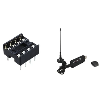 10 Шт 8-Контактных разъемов DIP IC Адаптер и 1 Комплект R820T + RTL2832U USB 2.0 DVB-T SDR FM DAB ТВ-тюнер Приемник Stick