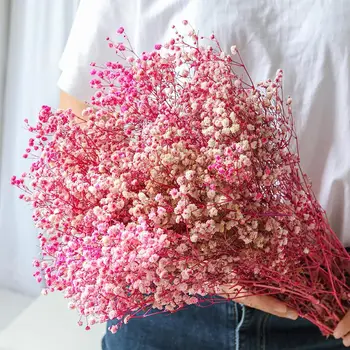 Потрясающий розовый букет из сушеного детского дыхания - более 2000 цветов - Идеально подходит для домашнего декора, свадеб и цветочных проектов своими руками