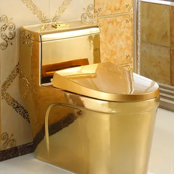 Европейский стиль, золотой туалет, креативный художественный туалет, супер закрученный цветной дезодорант, водосберегающий барный туалет