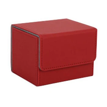 Картонная коробка с боковой загрузкой Картонная коробка Чехол-колода для Mtg Yugioh Держатель для карточек 100+, красный
