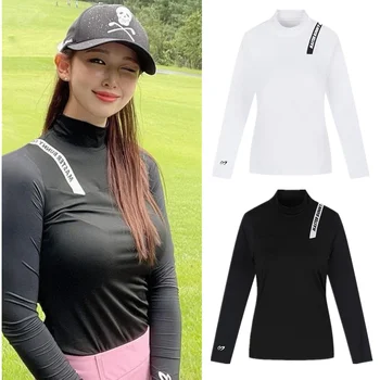 Весенне-летняя одежда для гольфа, Женская футболка с длинным рукавом, приталенный облегающий топ, Весенняя новая Спортивная Женская одежда для ГОЛЬФА
