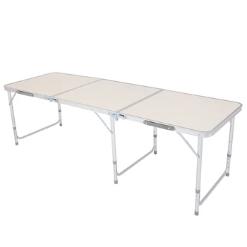 Портативный пластиковый складной многоцелевой стол для пикника длиной 6 футов со стальными ножками с порошковым покрытием и встроенной ручкой для переноски