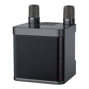 Для KTV Outdoor Новейший беспроводной динамик Караоке YS-203, Маленький стереофонический динамик Bluetooth С двойными беспроводными микрофонами