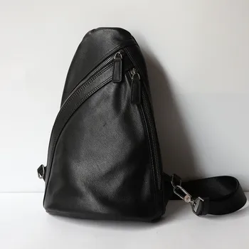 AETOO Новая мужская деловая сумка через плечо для путешествий на открытом воздухе, маленький рюкзак, черный импортный мелкозернистый первый слой из воловьей кожи, твердый с