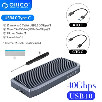 ORICO Thunderbolt 3 LSDT M2 SSD Чехол 40 Гбит/с Корпус NVME M.2 к USB 4.0 Type C 4.0 USB 3.0 SSD Адаптер для NVME SSD Box M2V01