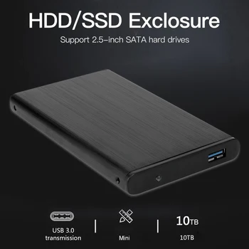 2,5 дюймовый USB 3,0 Внешний жесткий диск Disk Box USB 3,0 SATA HDD Из Алюминиевого Сплава 10 ТБ 6 Гбит/с SSD Мобильный Корпус Чехол для Портативных ПК