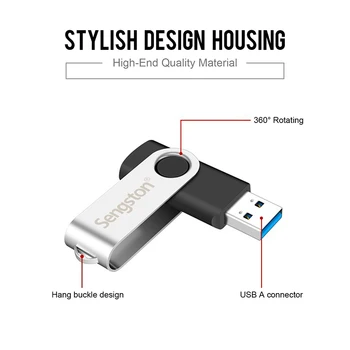 Новое Поступление, Вращающийся USB флэш-накопитель, Металлическая карта памяти 3.0, 64 ГБ, USB-накопитель 32 ГБ, 16 ГБ, 8 ГБ, 4 ГБ, Высокоскоростной U-диск, Бесплатный пользовательский логотип
