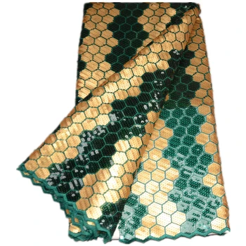 Кружевная ткань из Органзы, Высококачественное кружево с блестками, материал из Органзы Для Дамского платья, 5 ярдов