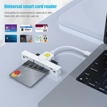 Считыватель смарт-карт USB Type C SIM Cloner Складной DOD Type C Common Access CAC Smart Card IC ID Card Reader для Mac/Android IOS
