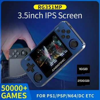 RG351MP Портативная игровая консоль 3,5 Дюймов Экран Для PSP/PS1/MD/N64/DC Встроенный 50000 + Игр Детский Подарочный Карманный Игровой автомат