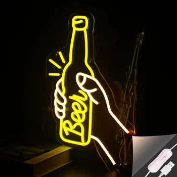 Неоновая вывеска ineonlife для светодиодного бара Clink Beer Party Club Room Подвесное освещение с питанием от USB, атмосфера ура, настенный декор