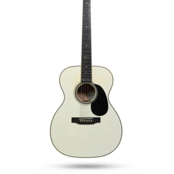 Акустическая гитара из цельного дерева OM, белого цвета
