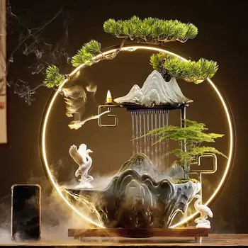 Креативная керамическая курильница с обратным потоком благовоний с кольцом для лампы украшение дома крыльцо чайный столик фонтан проточная вода украшения подарки