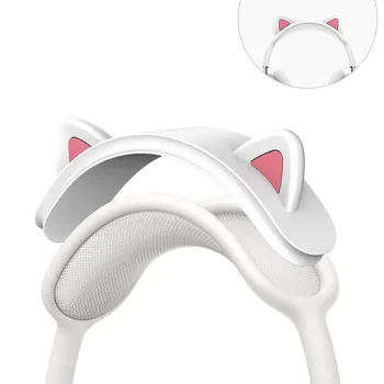 Защитная мягкая силиконовая повязка на голову, милые кошачьи ушки, Комфортная подушка, накладной рукав для наушников Apple AirPods Max