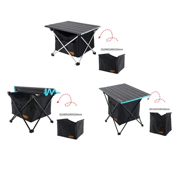Складной стол для пикника на открытом воздухе, Стол для кемпинга с водонепроницаемой посудой, сумка для хранения одежды, Сверхлегкие алюминиевые складные столы для барбекю