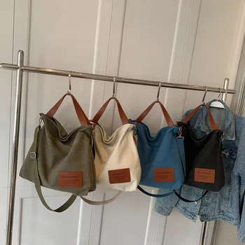 12 шт. смешанных стилей, женские парусиновые сумки-шоудлеры, повседневные сумки для покупок на открытом воздухе