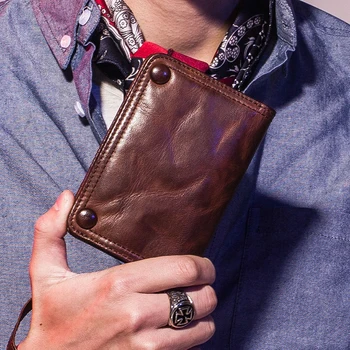 Маленький кожаный бумажник AETOO, мужской вертикальный модный брендовый мягкий кожаный бумажник большой емкости в стиле ретро, многофункциональная карта водительского удостоверения b