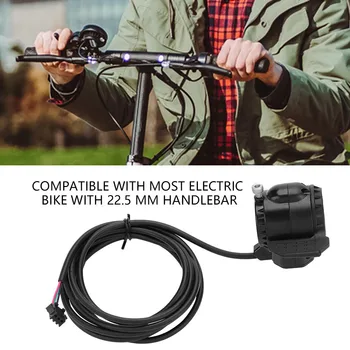 Регулятор скорости 3 провода дроссельной заслонки с большим пальцем на ручке 22,5 мм для электрического велосипеда-скутера влево/вправо
