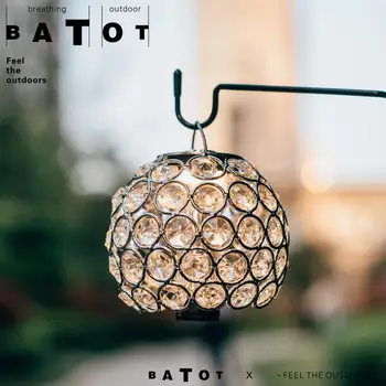 Swante, атмосферный светильник с хрустальным шаром для кемпинга, Круглый лаконичный шар ручной работы из ротанга, подвесной абажур для кемпинга